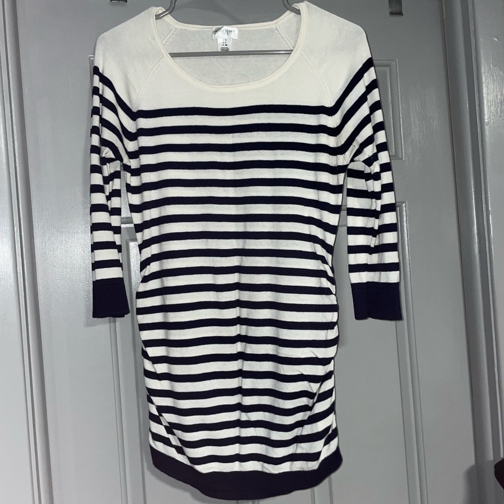 Motherhood Maternity Navy and White Striped Sweater